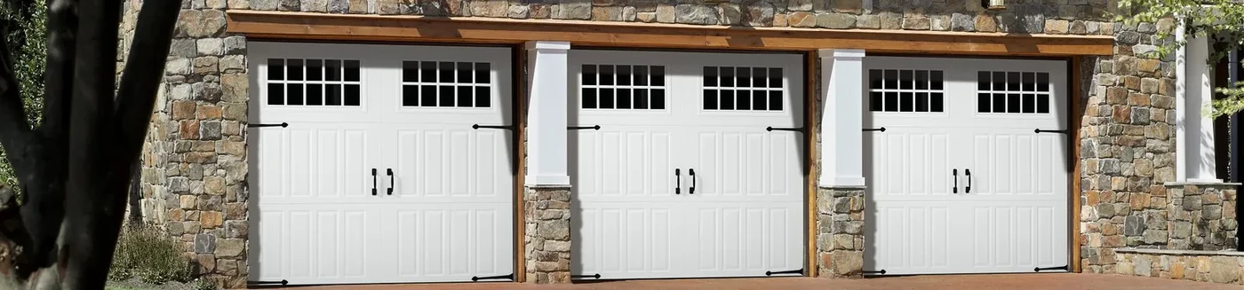 Garage door and driveway on a local property